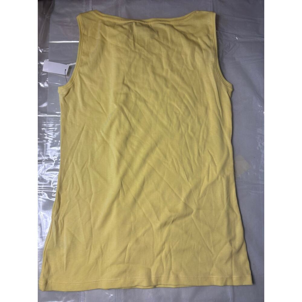 Talbots The Talbots Tee Women's Tank Top S Yellow White